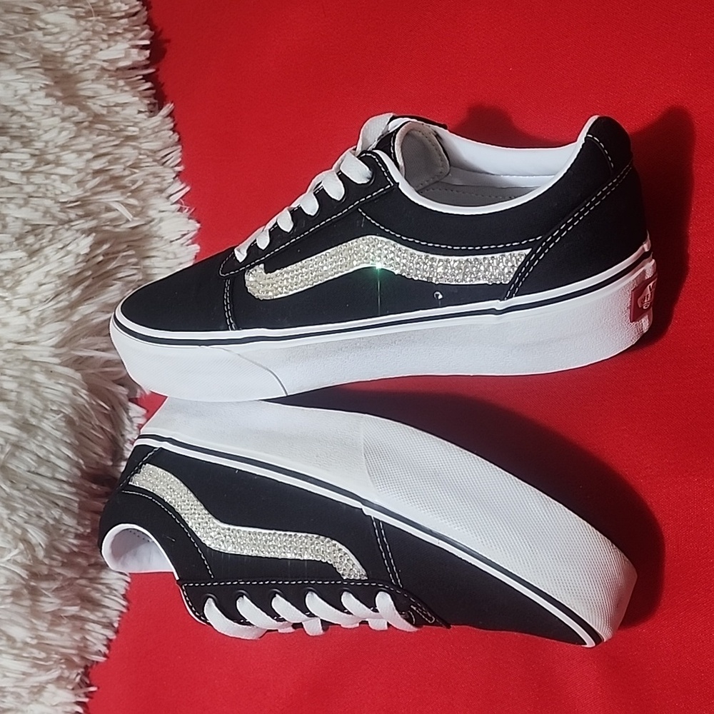Custom Swarovski Crystal Vans Old Skool Sneakers